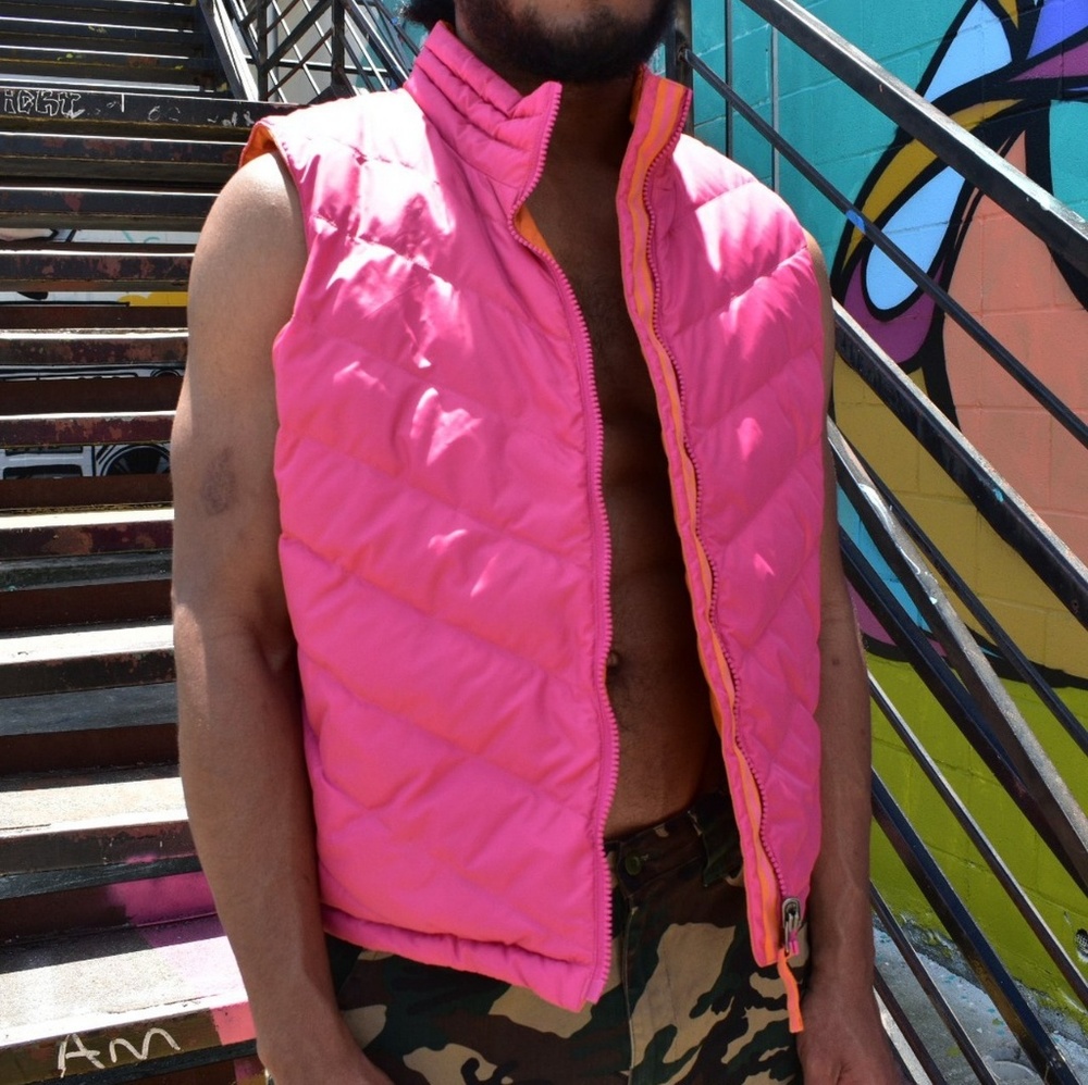 Coldwater Creek Pink Quilted Sleeveless Puffer Vest